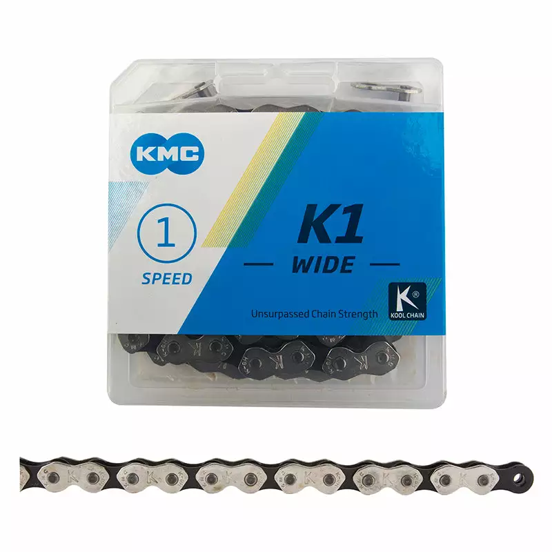 Chains / Chain Guides KMC K1SL Wide Single Speed Chain 1/2x1/8" 1 Chains / Chain Guides KMC K1SL Wide Single Speed Chain 1/2x1/8"