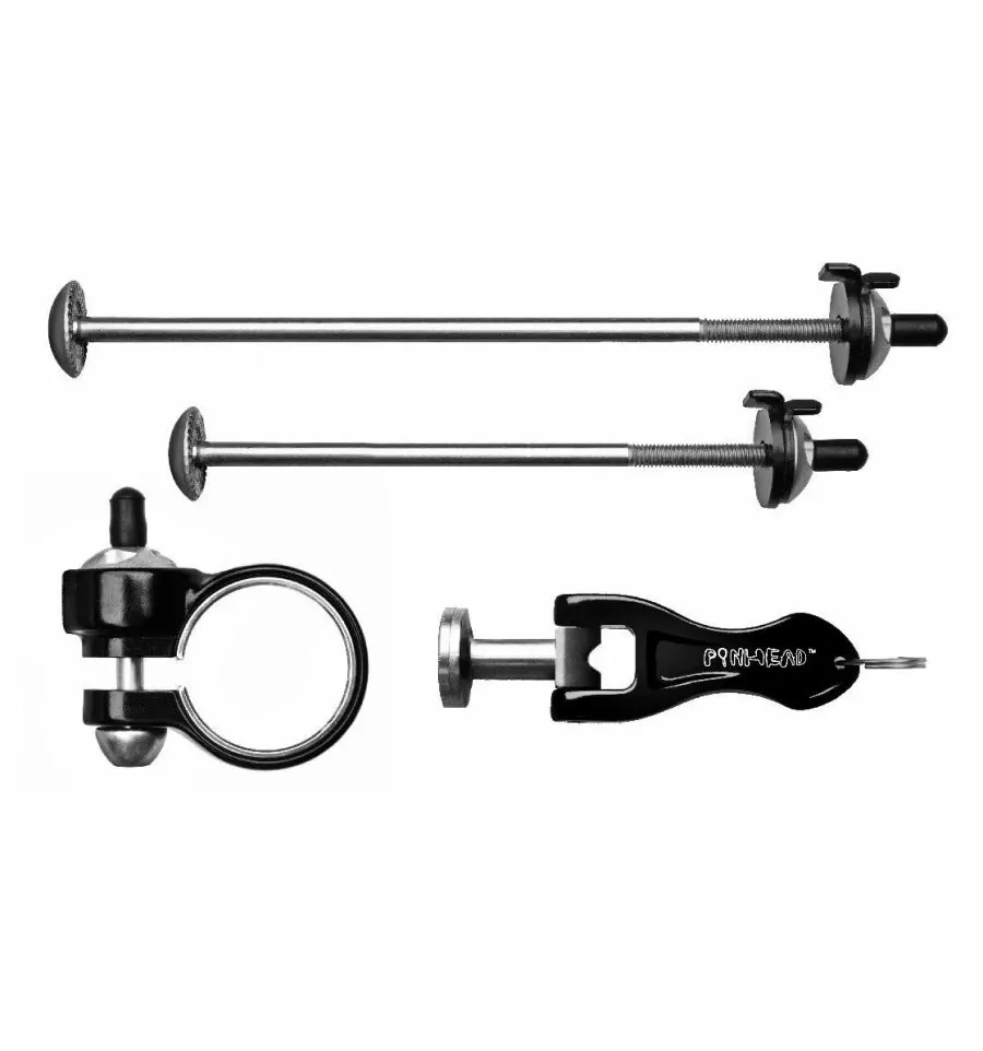 Pinhead Locking Skewers QR Wheel + Seatpost Locks 3-Pack #111 Skewers & Axles 1 Pinhead Locking Skewers QR Wheel + Seatpost Locks 3-Pack #111 Skewers & Axles