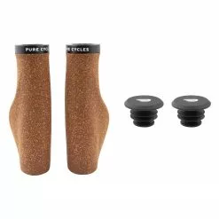 Grips & Road Tape Pure Cycles Ergo Locking Cork Grip Set