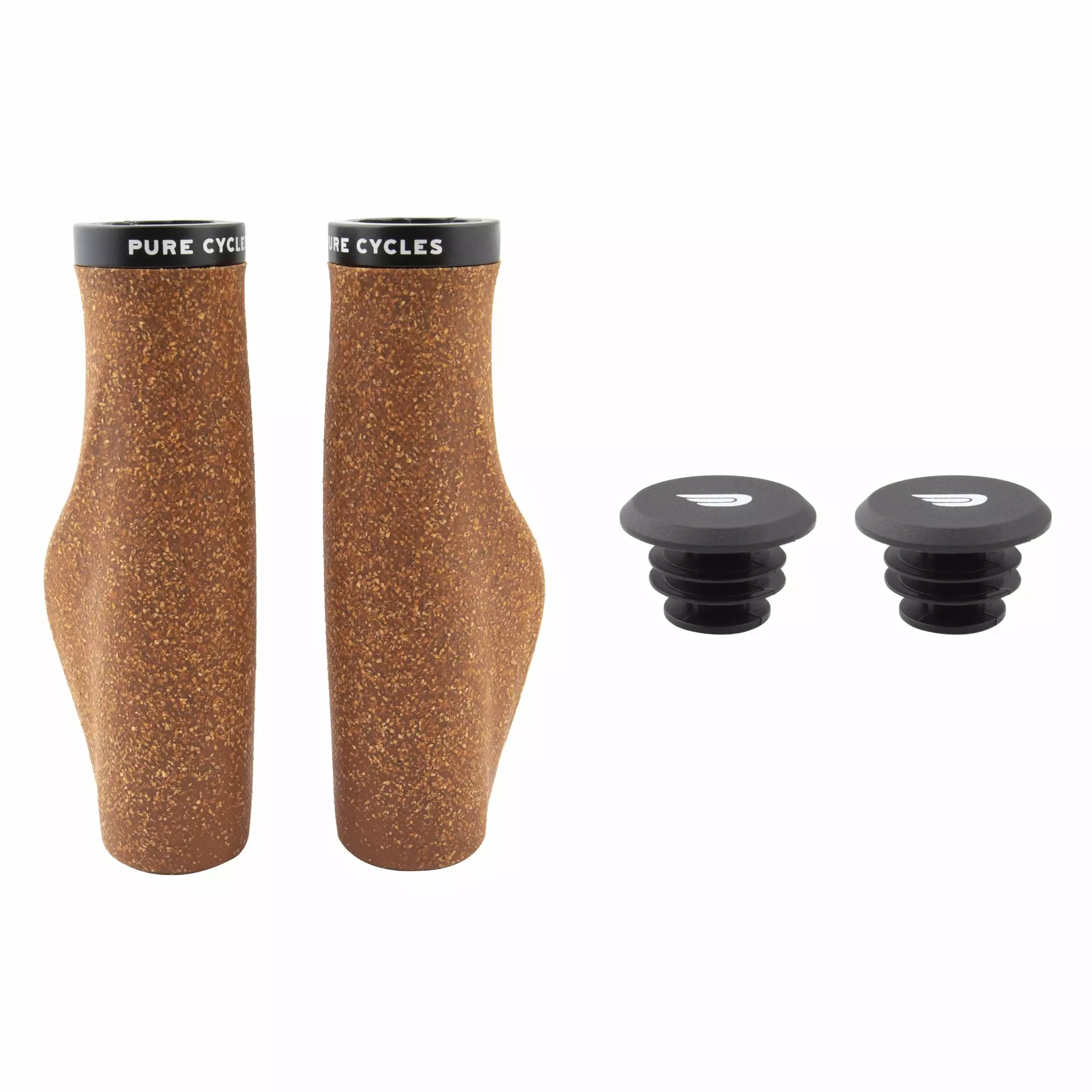 Grips & Road Tape Pure Cycles Ergo Locking Cork Grip Set 1 Grips & Road Tape Pure Cycles Ergo Locking Cork Grip Set