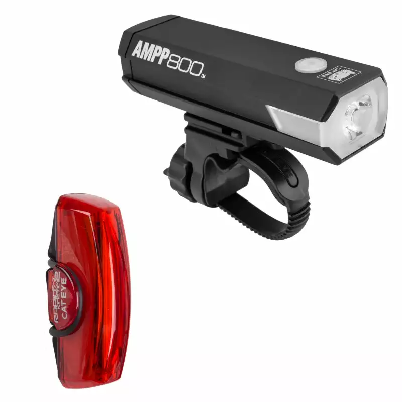 Cateye AMPP800 & RAPID X2 KINETIC USB Combo Light Set 1 Cateye AMPP800 & RAPID X2 KINETIC USB Combo Light Set