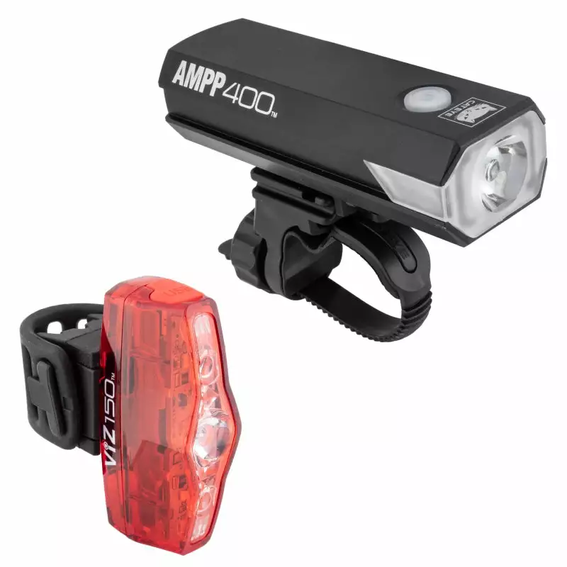 Cateye AMPP400 Front / VIZ150 Rear USB Combo Light Set 1 Cateye AMPP400 Front / VIZ150 Rear USB Combo Light Set