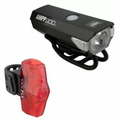 Cateye AMPP200 Front / Viz100 Rear Combo Light Set Lights