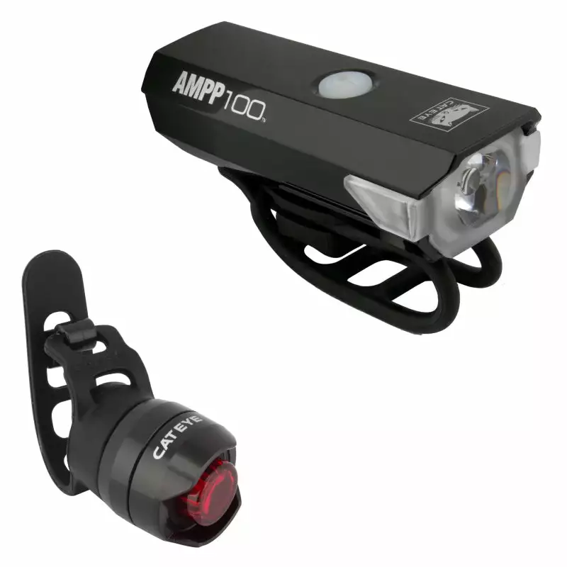 Cateye AMPP100 HL-EL041RC/TL-LD160 Front & Rear Combo Light Set Lights 1 Cateye AMPP100 HL-EL041RC/TL-LD160 Front & Rear Combo Light Set Lights