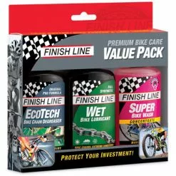 Finish Line Premium Bike Care Value Pack Of 3 Wet Cleaners / Lubricants